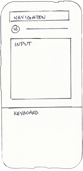 initial paper sketch of the landing page